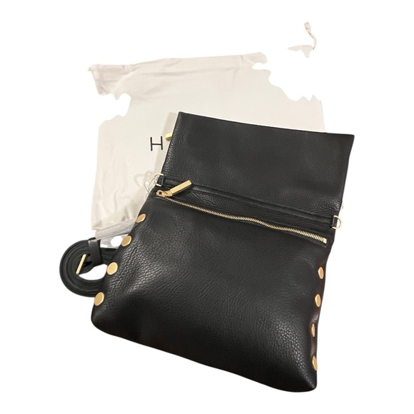 Hammitt VIP Medium Black/Brushed Gold Red Zipper Bag - Picture 2 of 12